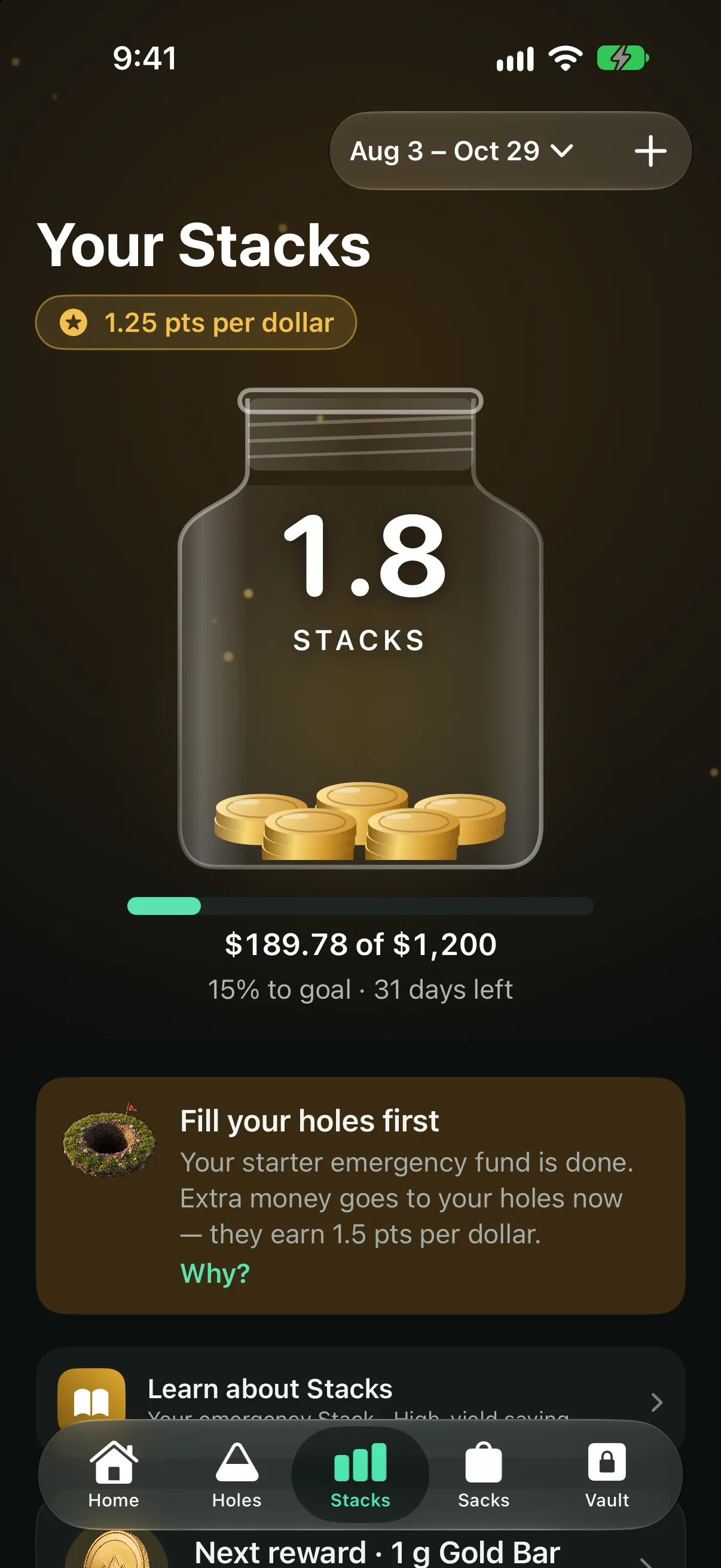 Stacks screenshot
