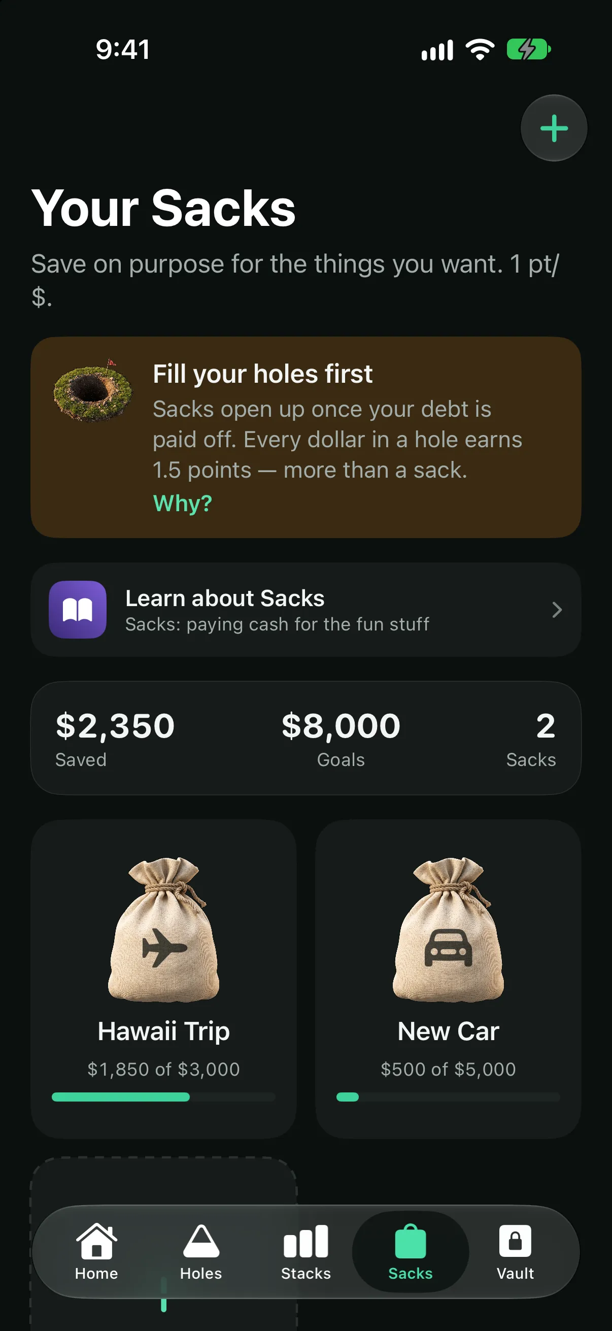 Sacks screenshot